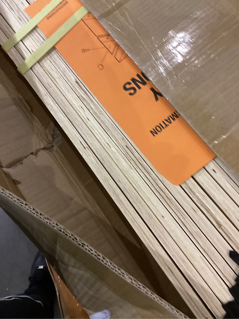 Condition photo showing New/Like New for Signature Design by Ashley Wooden Mattress Support Bunkie Board Roll Slat with Nylon Cord, King, Beige