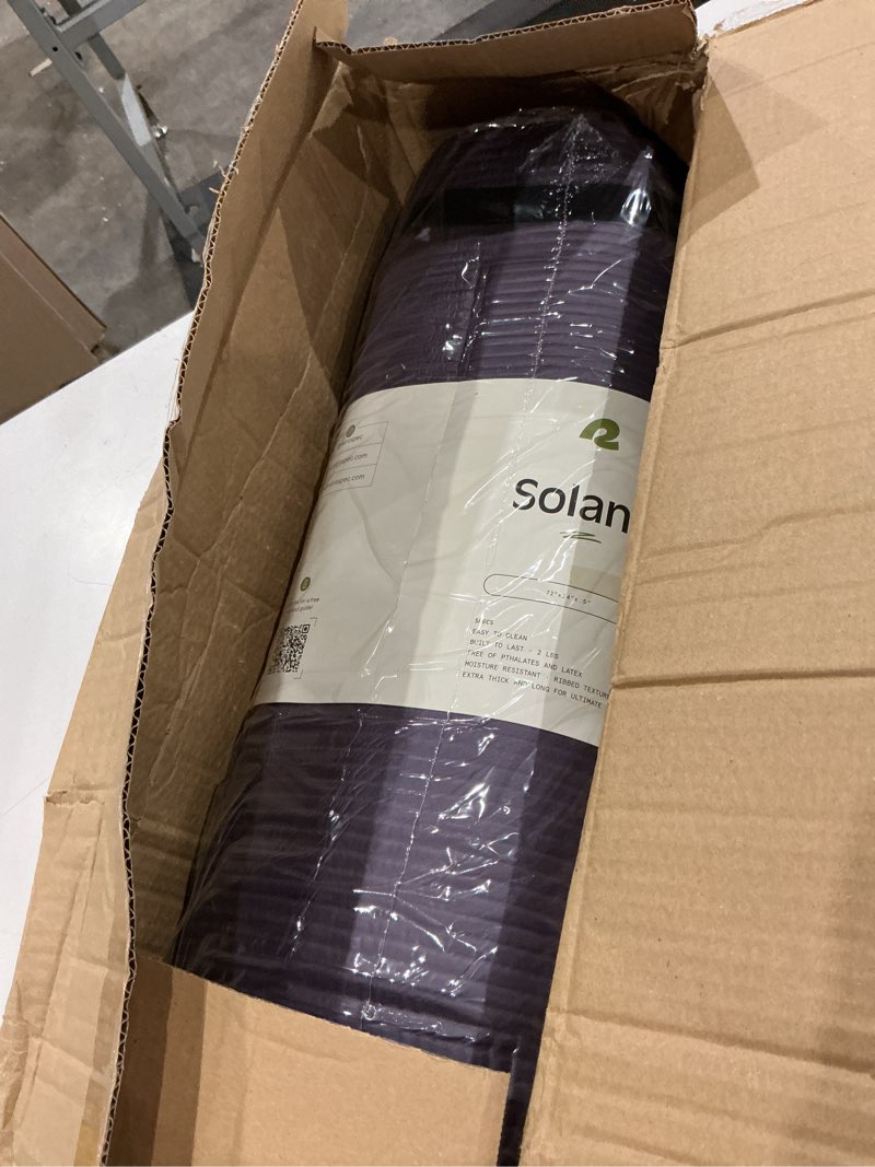 Condition photo showing New/Like New for retrospec solana yoga mat thick 1/2in non-slip workout mat with nylon strap - 72x24in exercise mat for pilates, stretching & fitness - bpa free, easy clean black 1/2 inch