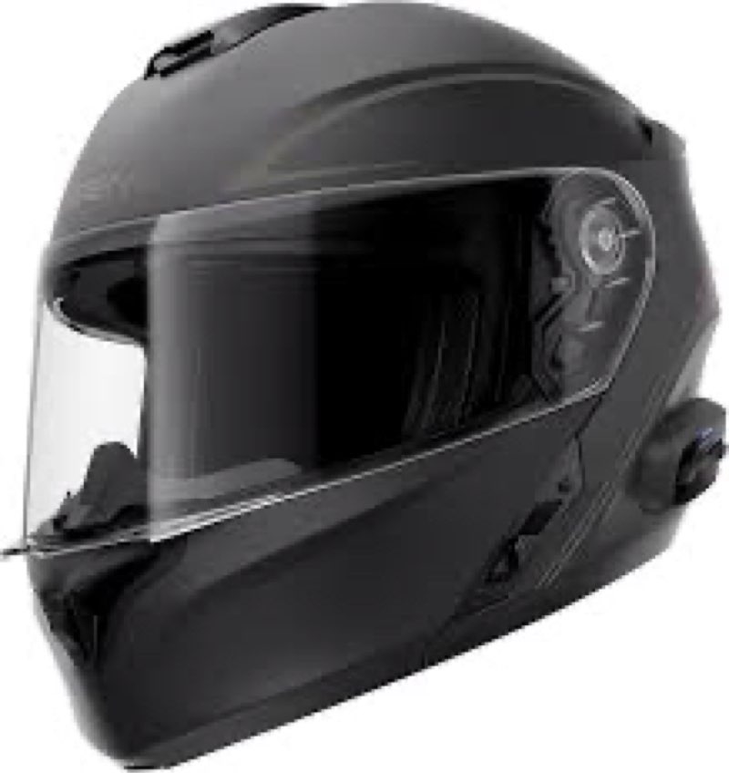 Sena Outrush R Bluetooth Modular Motorcycle Helmet with Intercom System (Matte Black, XL)