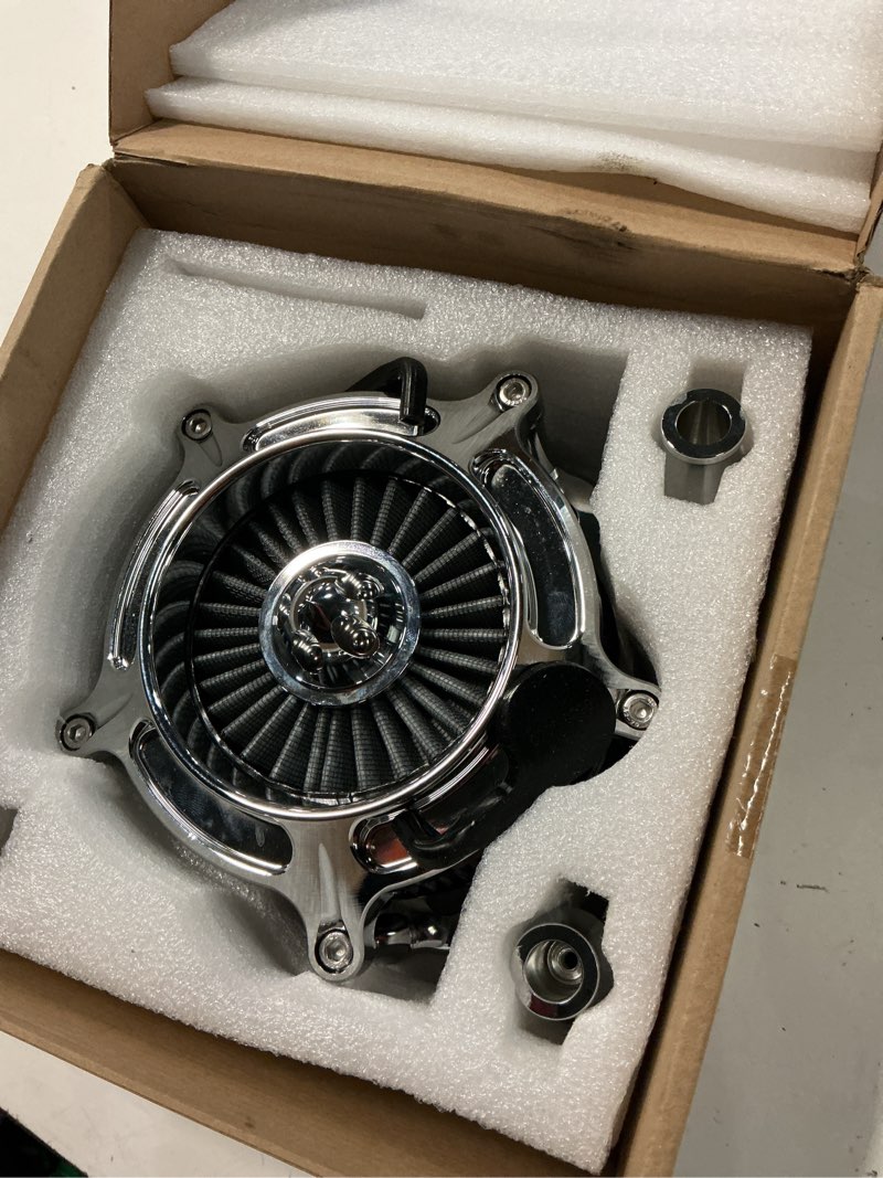 Condition photo showing Good Condition for air cleaner filter aluminum fit for harley touring road king street glide softail sportster dyna (chrome housing grey element, a for sportster xl 04-22) a for sportster xl 04-22 chrome housing grey element