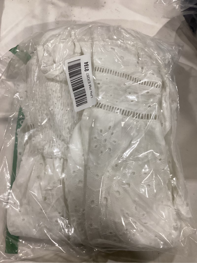 BerryGo Women's Embroidery Pearl Button Down Dress V Neck Backless Maxi Dress White-L