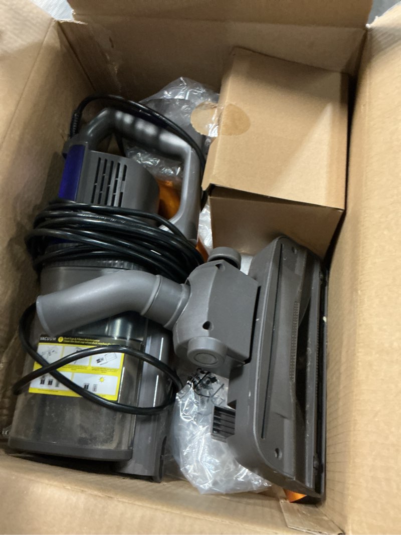 Condition photo showing As Is for corded vacuum cleaner, 680w 32kpa powerful suction, lightweight vacuum for hardwood floor pet hair, gold
