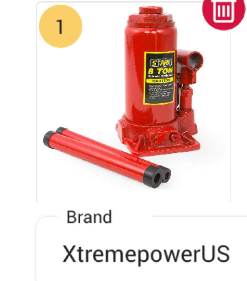 XtremepowerUS 8-Ton Industrial Hydraulic Bottle Jack Large Capacity Weight Lifting Equipment with Handle  Red
