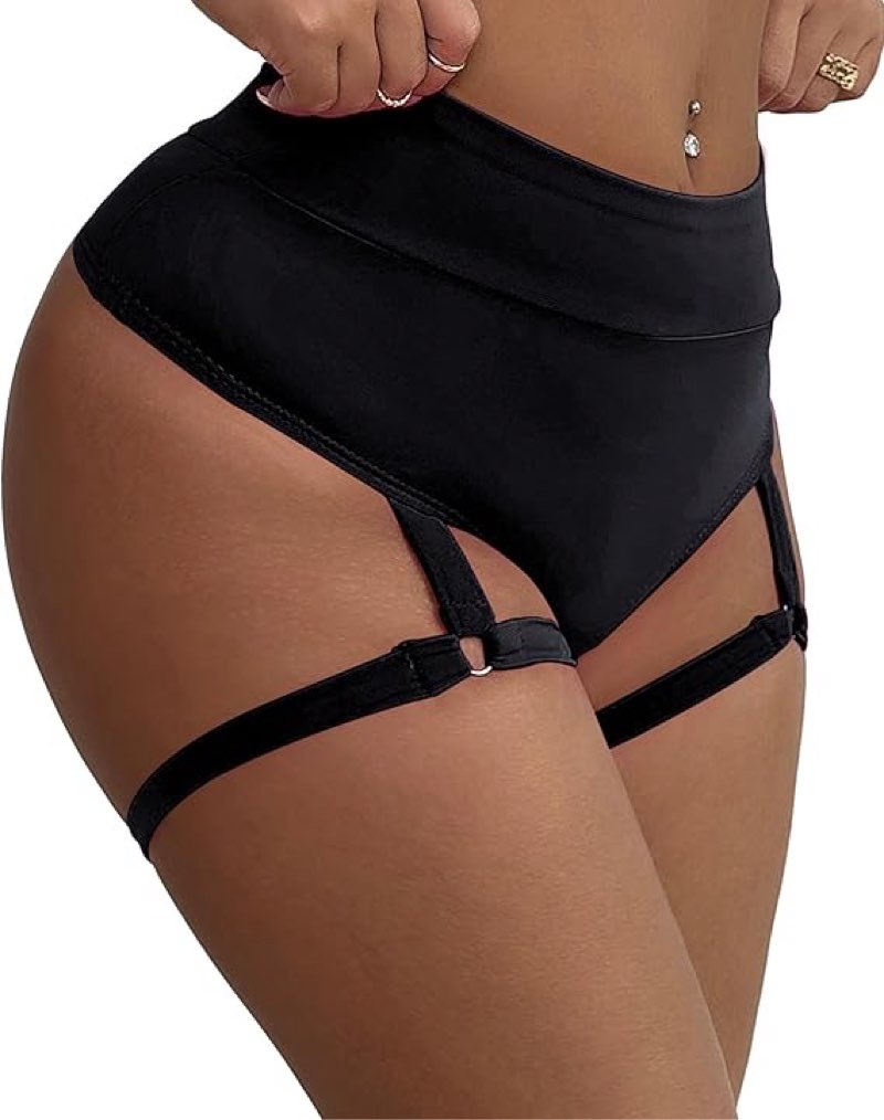 Women's Booty Shorts With Garters High Waisted Sexy Hot Pants Butt Lifting Sports Leggings Gym Runni