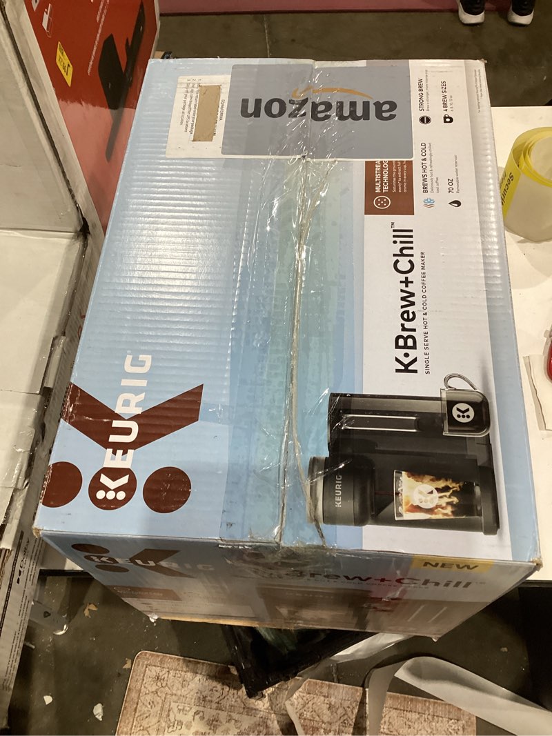 Condition photo showing As Is for Keurig K-Brew+Chill Iced or Hot Single-Serve K-Cup Coffee Maker with MultiStream and QuickChill Technology, 70oz. Removable Reservoir