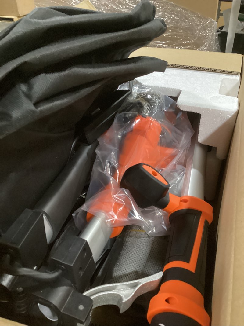 Condition photo showing As Is for Drywall Sander, 1000W Popcorn Ceiling Removal Tool, Automatic Drywall Sander with Vacuum Dust Collection, LED Light, 6 Variable Speed 800-2200RPM,15Pcs Sanding Discs, Foldable & Extendable Handle Orange Red