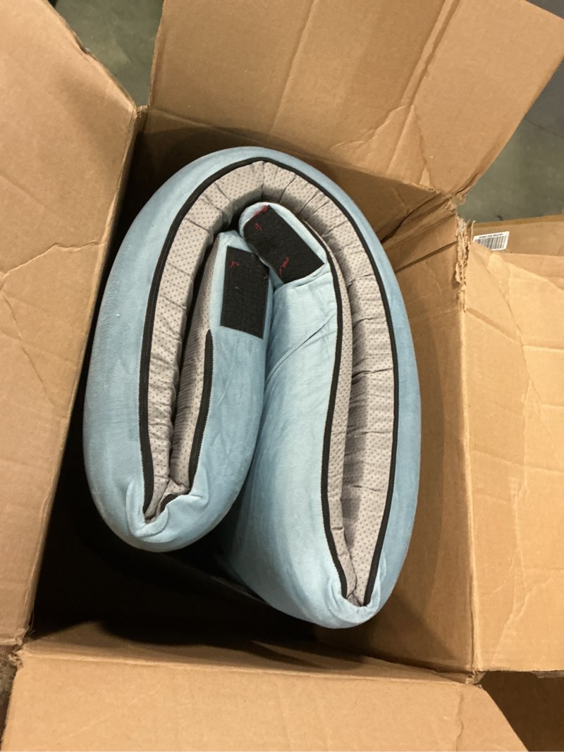Condition photo showing As Is for KingChii CertiPUR-US Memory Foam Camping Mattress, Portable Roll Up Travel Car Camping Mattress Sleeping Pad & Floor Mattress, Cot Mattress Guest Bed for Sleepover with Waterproof Cover & Travel Bag Blue 72*24*3*inch/Small Single