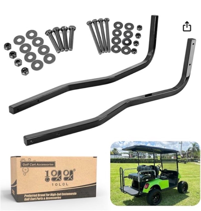 10L0L Heavy Duty Golf Cart Rear Strut Support Brackets for EZGO RXV Long Roof (Fits 88 Inch Long Top Models Only), Durable Rear Strut Brace & Long-Lasting Performance