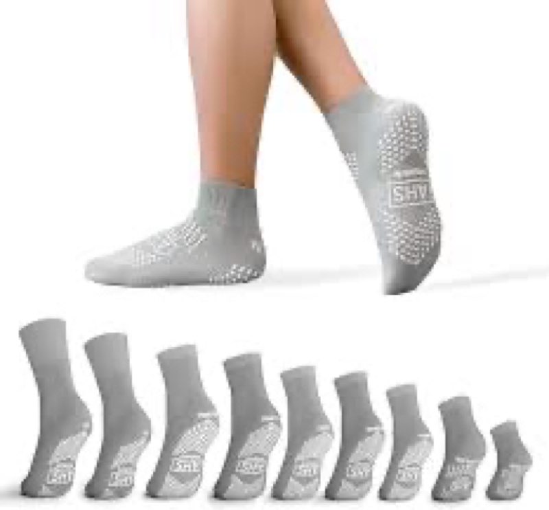 AMERICAN HOSPITAL SUPPLY Premium Anti-Slip Socks | Gray Grip Socks | XX-Large| Pack of 6