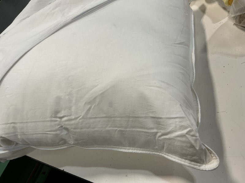 Condition photo showing As Is for  luxe goose down pillow 20”x26” 