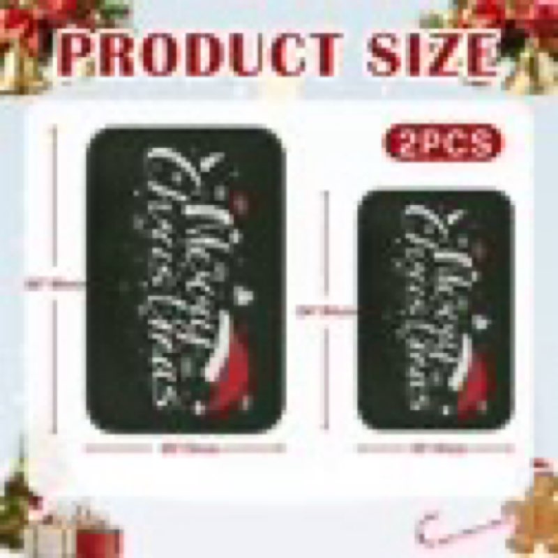 Arttown Christmas Bathroom Rug Mat Set of 2, Red Santa Hat and Snowflakes Washable Cover Floor Rug C
