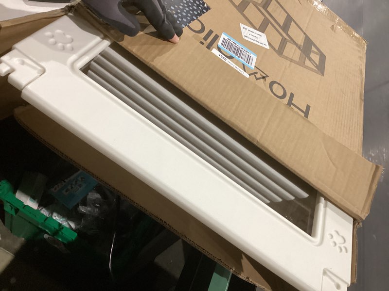 Condition photo showing Good Condition for Clear Acrylic Dog Playpen with Door,23.6" Puppy Playpen,Easy Assemble Pet Fence,10-Panel for Puppies/Small Dog Play Pen Indoor (White, 23.6 Inch-H, 10 Panel)