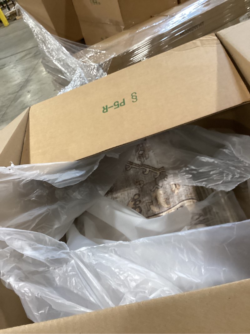 eieihouse washable area rugs for living room - 8x10 neutral vintage distressed floral farmhouse boho