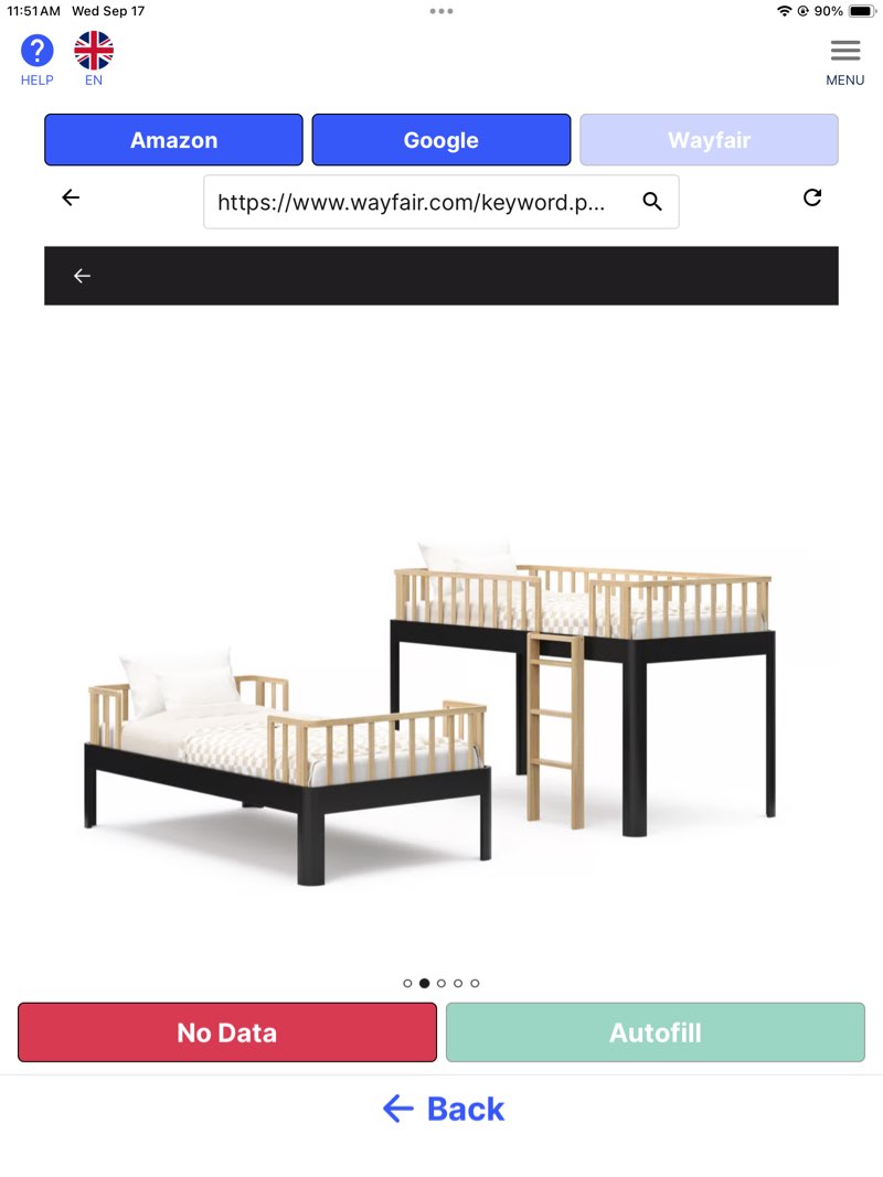 Santos Twin-Over-Twin Bunk Bed - Black/Natural Box A (SIMILAR TO STOCK PHOTO)
