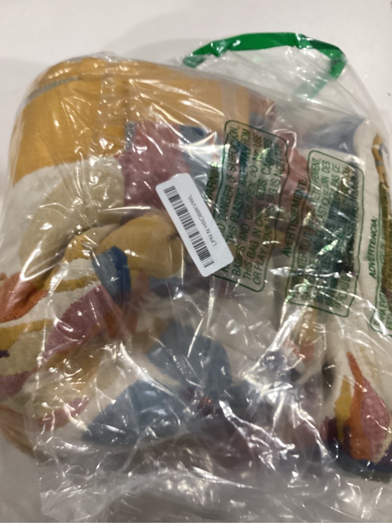 Boho Throw Blanket for Couch 100% Cotton Throw Floral Bed Blanket 80''x90'',Cotton Quilts Travel Kni