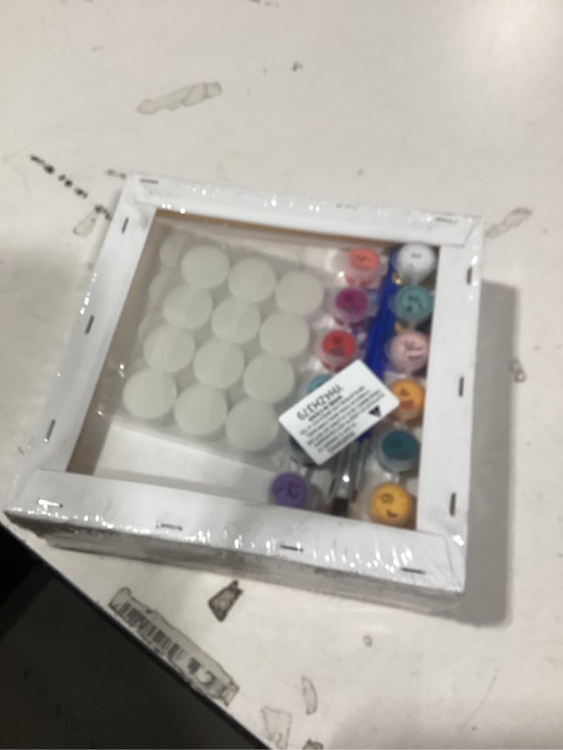Condition photo showing New/Like New for RICUVED Paint by Number for Adults Framed Canvas, 4 Pack Paint by Number Kits Butterfly Arts and Crafts for Beginner, Easy DIY Flowers Acrylic Oil Painting Number Kits for Home Wall Decor(8X8inch)
