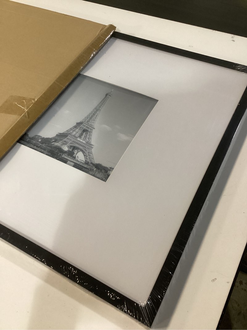 Condition photo showing New/Like New for upsimples 18x18 Picture Frame, Display Pictures 8x8 with Mat or 18 x 18 Without, Wall Hanging Square Frames, Black, 1 Pack Black 18x18