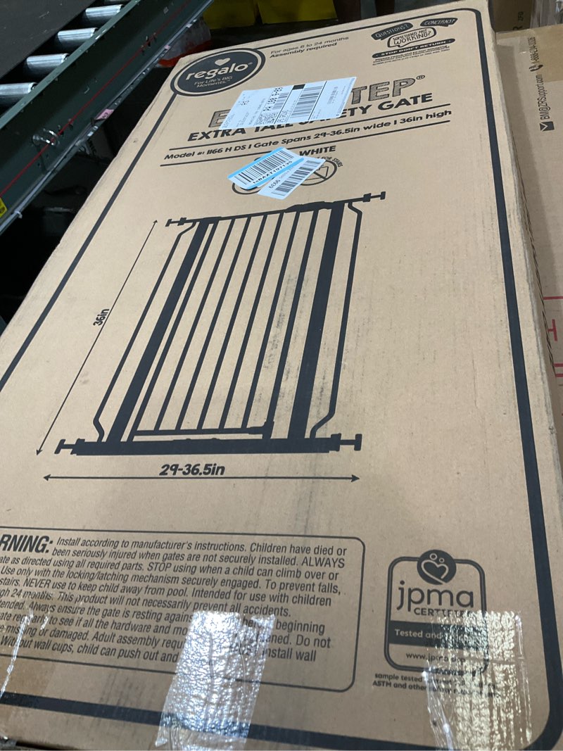 Condition photo showing New/Like New for cumbor 36" extra tall baby gate for stairs, 29.7-40.6" wide dog gate for doorways, pressure mounted auto-close pets gates for dogs indoor, durable safety child gate, mom's choice awards winner, black black 29.7-40.6"w x 36"h