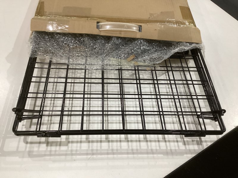 Condition photo showing As Is for dog car barrier for suv trunk cargo area, foldable & adjustable car divider and cargo gate to keep dogs in back (patent design)