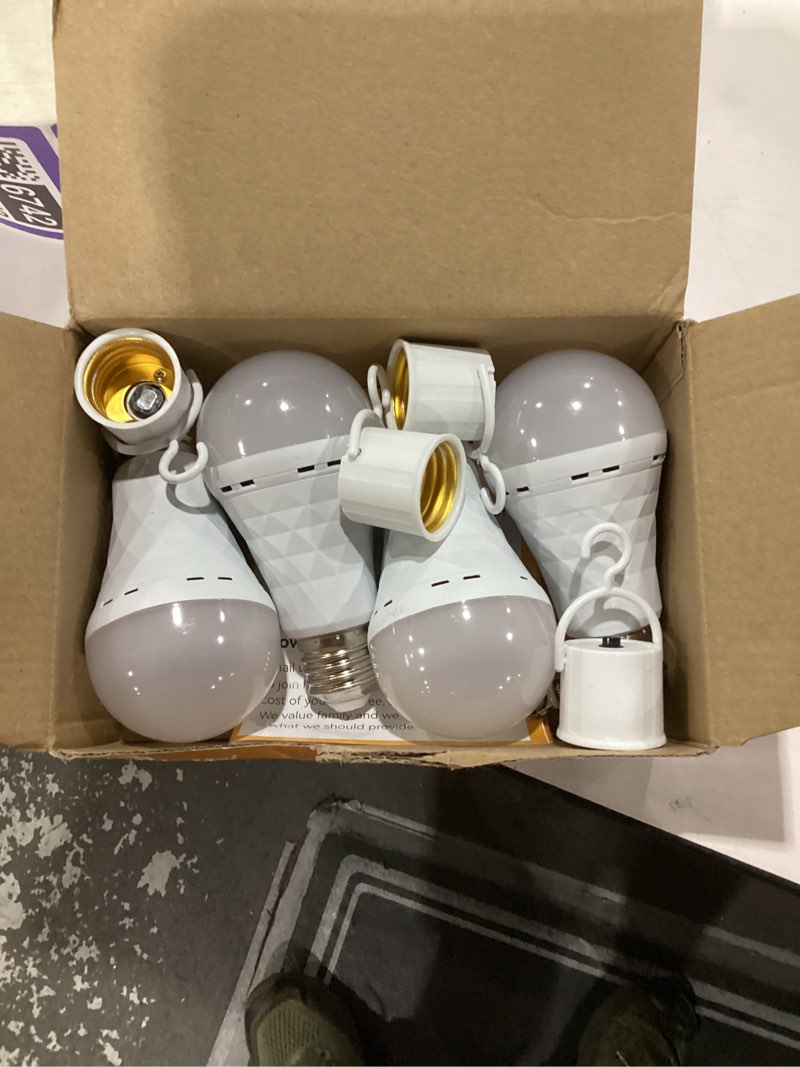Condition photo showing Good Condition for neporal a19 rechargeable light bulbs, socket rechargeable emergency light bulb for power failure, battery backup bulbs for home, hurricane, led bulb 60 watt equiv. (soft white, 4 count (pack of 1)) soft white 4 count (pack of 1)