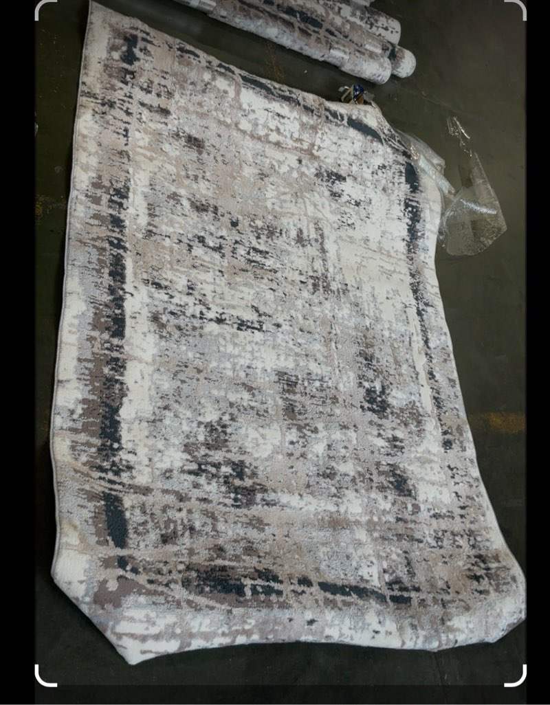 better homes & gardens 5' x7' grey beige abstract machine washable faux fur indoor area rug