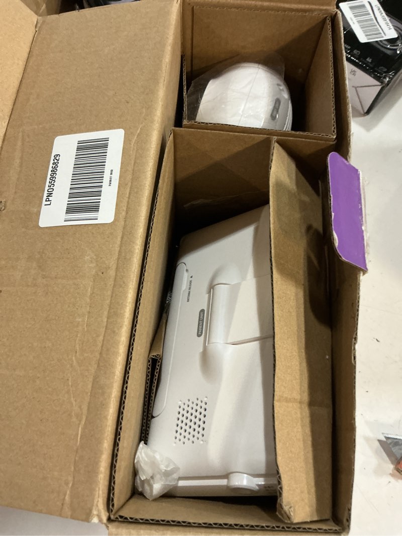 Condition photo showing As Is for vtech smart wifi baby monitor, 2 cameras – see both rooms at home or from anywhere, free app, 1080p split screen, 5" hd screen, pan-tilt-zoom, night vision | vm901-2