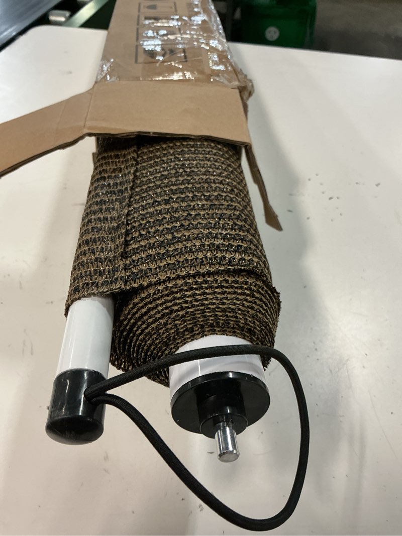 Condition photo showing Good Condition for outdoor roller shade 4' w x 6' l cordless patio shades roll up outdoors blinds with uv protection, exterior roller shades cloth for porch pergola, mocha mocha 48"w x 72"h