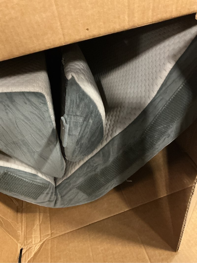 Condition photo showing As Is for 3pcs wedge pillow set for after surgery, back pillow for bed sitting up, 10-in-1 foam wedge pillow for acid reflux & back pain relief, post surgery pillow for gerd & snoring, grey grey 3pcs