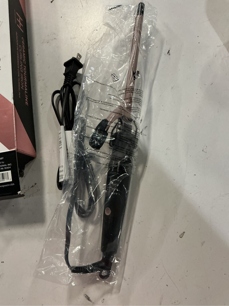 Condition photo showing Good Condition for ( diferente color )hot and hotter gold ceramic curling iron 1/4'' barrel size …