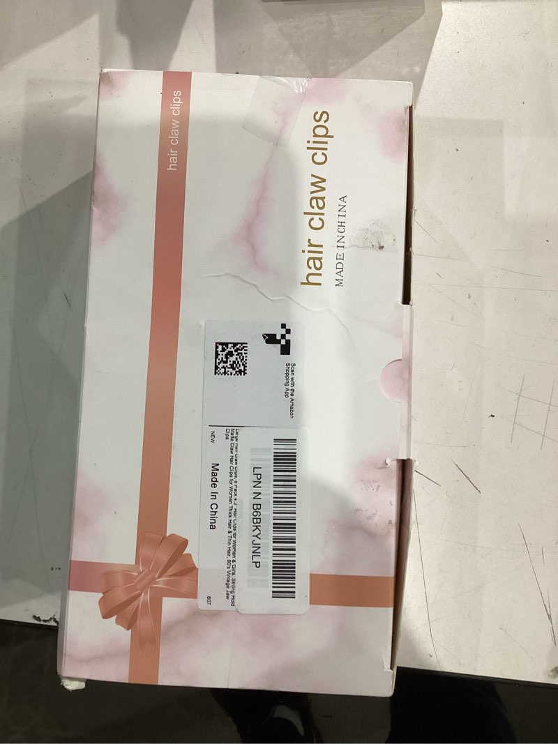 Condition photo showing As Is for luseren hair clips for women 4.3 inch large hair claw clips for women thin thick curly hair, big matte banana clips,strong hold jaw clips,neutral colors