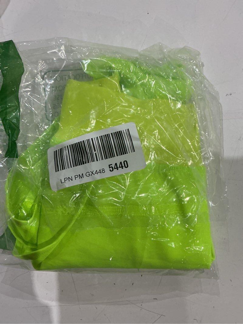 Condition photo showing New/Like New for ezrun women's 3" athletic shorts high waisted split dolphin workout shorts comfy mesh liner for gym running track medium neon yellow