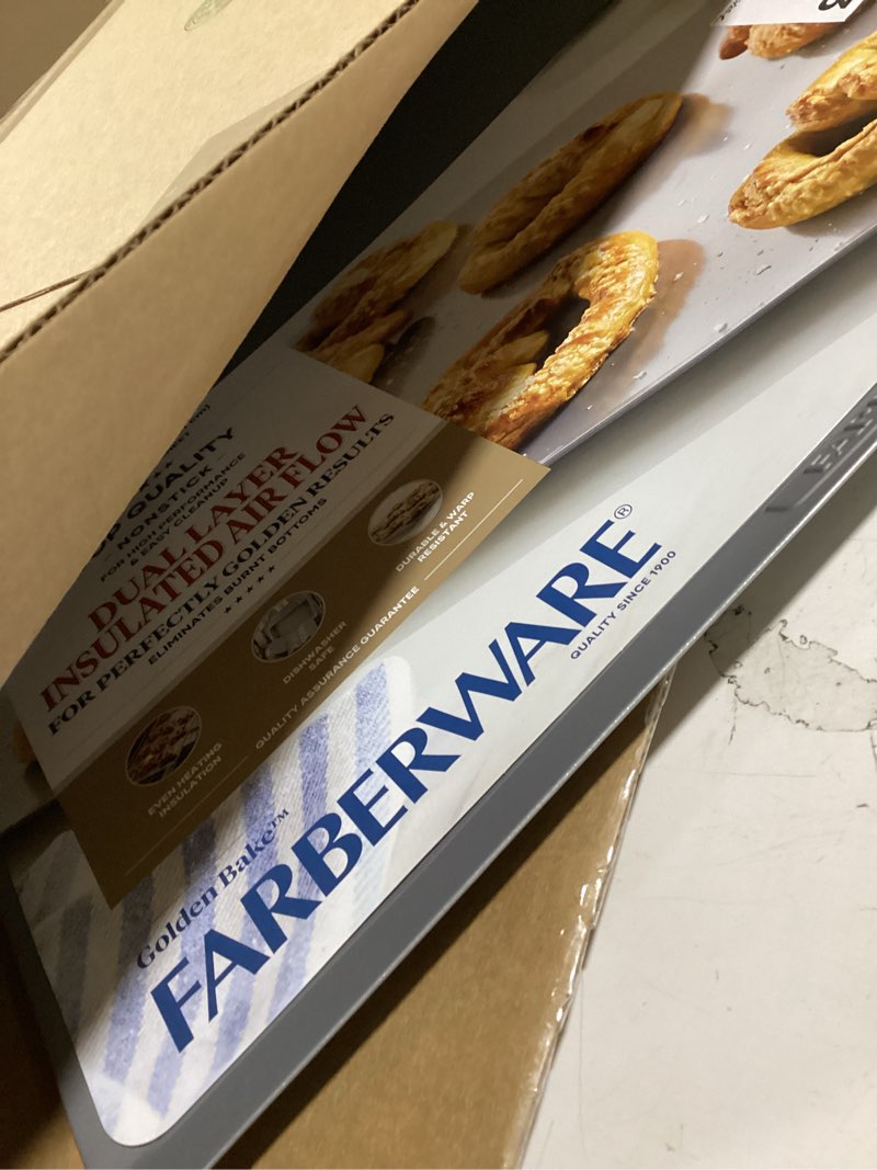 Condition photo showing Good Condition for Farberware Insulated Bakeware Nonstick Cookie Baking Sheet, 15.5" x 20", Light Gray