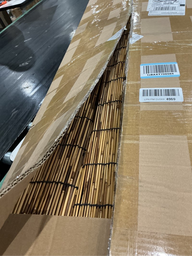 Condition photo showing Good Condition for barydat 3 pcs 4 x 16.4 ft reed fence roll, 85% shade bamboo privacy screen, natural decorative reed fencing for outdoor garden backyard patio balcony 3 4 x 16.4 ft