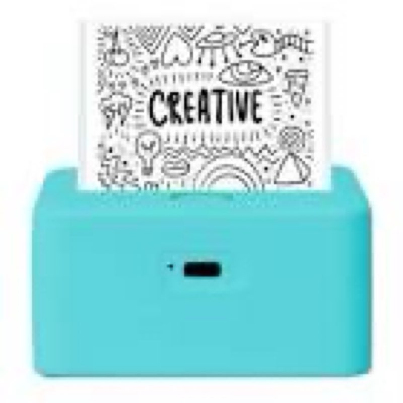 core innovations ctp500 bluetooth mini portable inkless thermal printer & label maker + paper, android & ios (blue)
