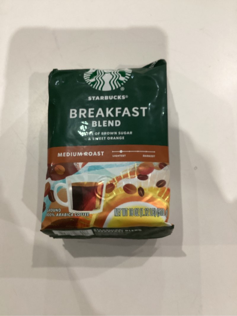 Condition photo showing New/Like New for Starbucks Ground Coffee, Medium Roast Coffee, Breakfast Blend, 100% Arabica, 1 bag (18 oz) Breakfast 18 Ounce (Pack of 1)