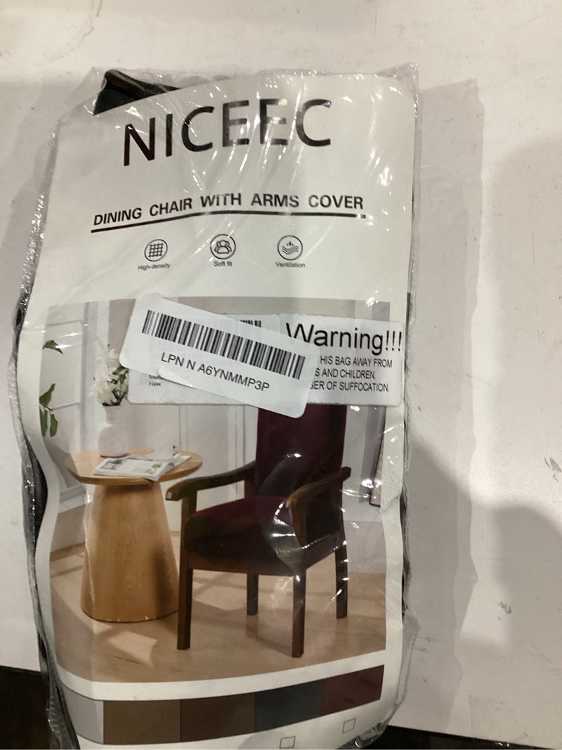 Condition photo showing New/Like New for NICEEC Black Spandex Arm Chair Covers for Dining Chairs Super Soft Chair Covers Armchair Easy Fit Chair Cover Set of 1 Washable Chair Protector with Zipper for Kitchen Wedding Party Living Room Black 1
