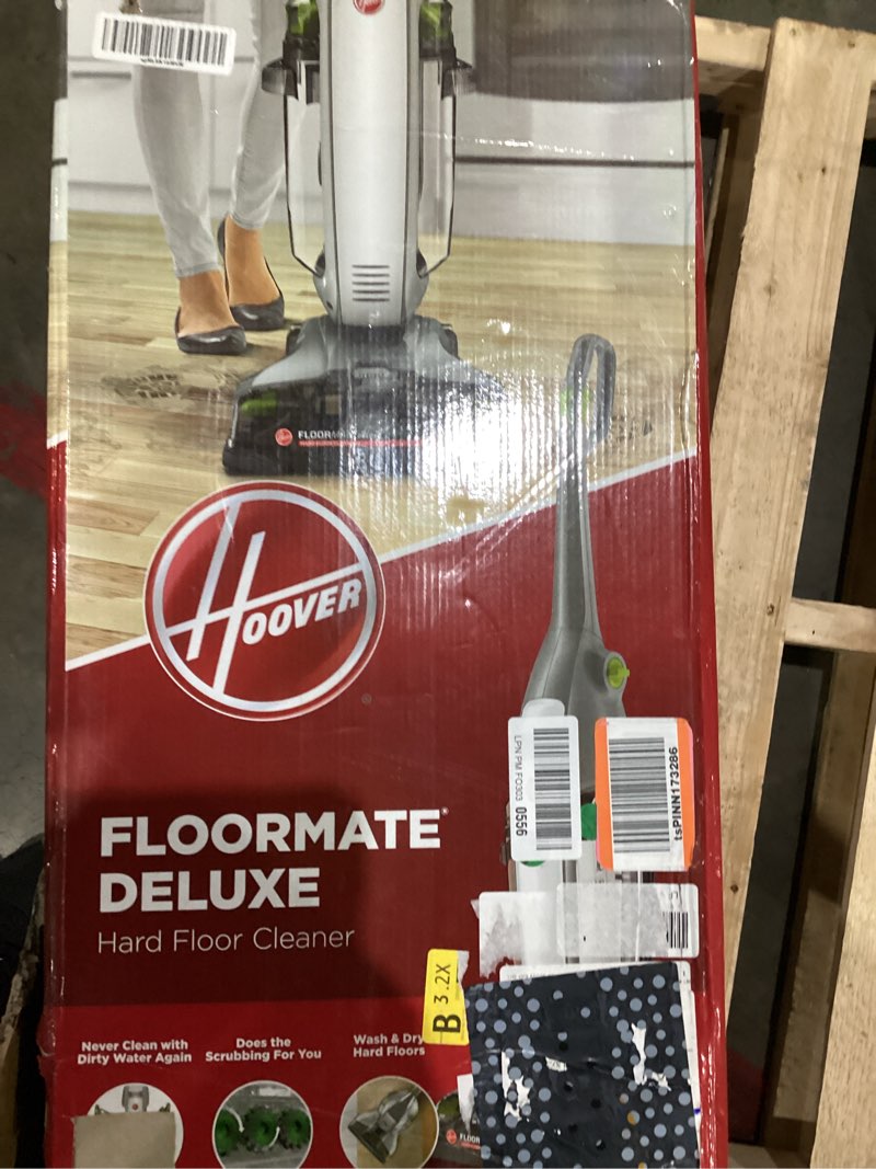 Condition photo showing As Is for Hoover FloorMate Deluxe Hard Floor Cleaner Machine, Lightweight Cleaning Machine, Floor Scrubber with Spin Scrub Brushes, Wash and Dry Mode, Ideal for Hardwood, Vinyl, Tile, Laminate and More