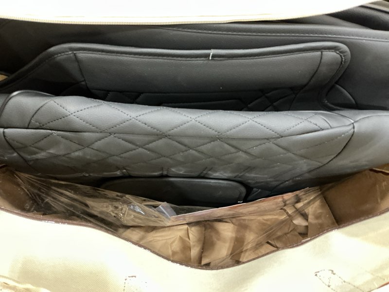 Condition photo showing As Is for freesoo custom leather for toyota tundra seat covers 2007-2013 crewmax cab | fit for crewmax cab 5 seats, full set, 60/40 split bench, faux leather, for truck toyota tundra accessories, black black 2007-2013 full set