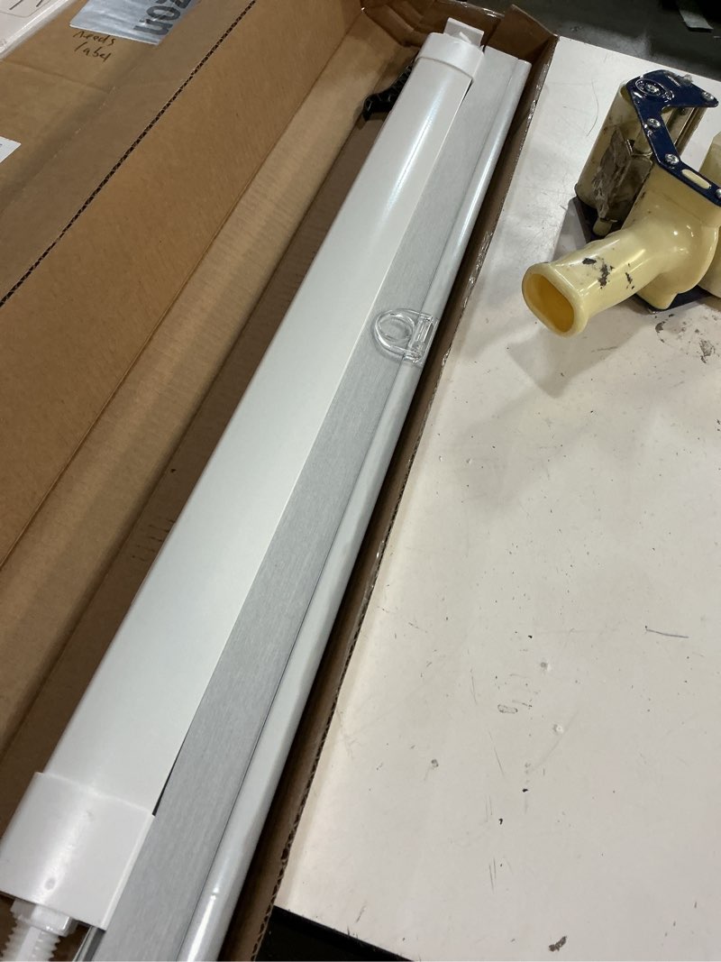 Condition photo showing Good Condition for lazblinds no tools no drill cordless cellular shades, blackout light blocking honeycomb shades for home, thermal insulation blinds for windows, 27" w x 36" h, white blackout-white 27" w x 36" h