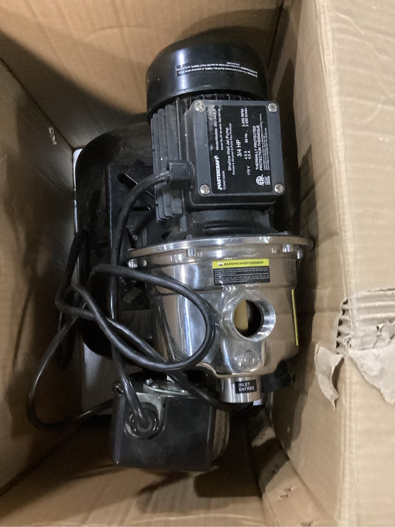 Condition photo showing As Is for mastercraft 062-3428 -8 shallow well jet pump black