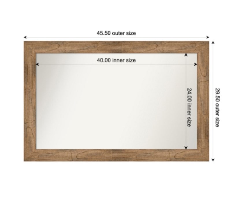 Owl Wood Bathroom Vanity Non- Beveled Wall Mirror