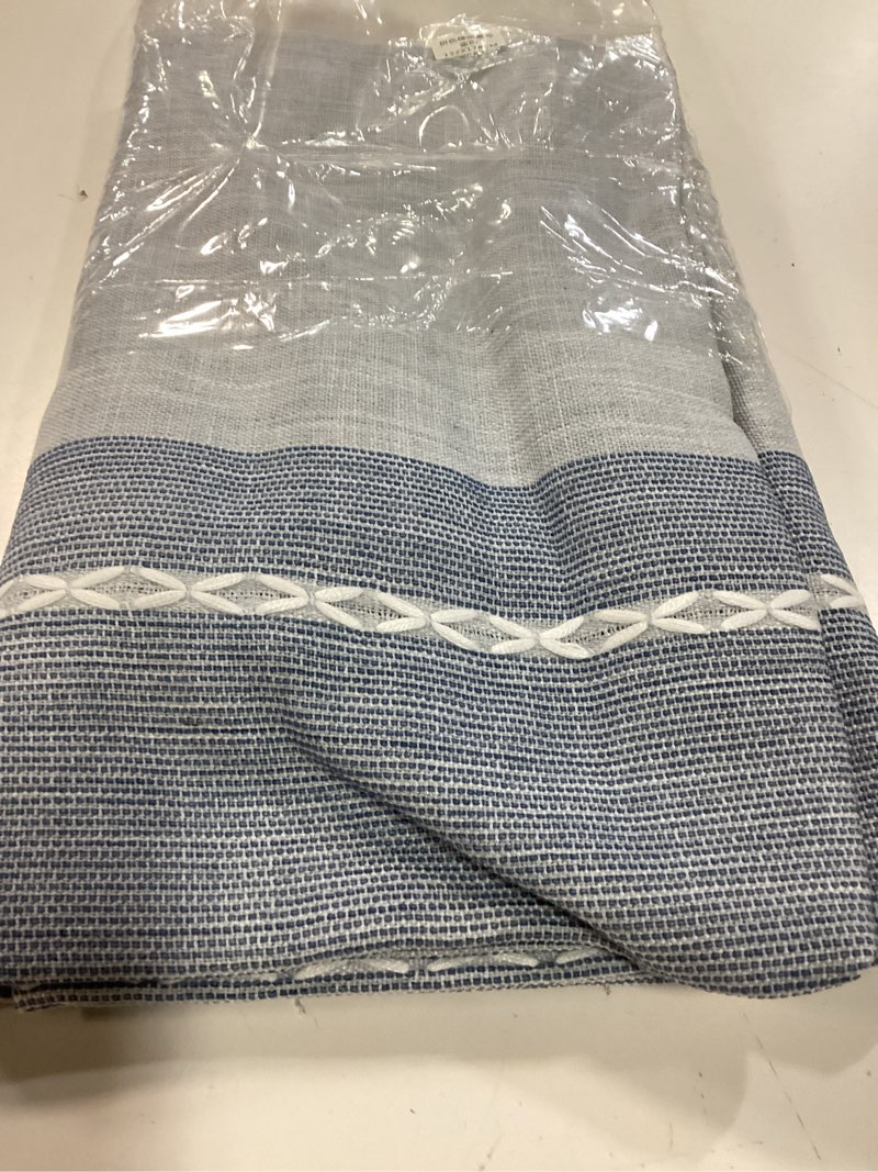 Condition photo showing Good Condition for zeemart contrast linen round tablecloth 52 inch blue, farmhouse style round table cloth heavy weight dusty blue tablecloths, water resistant burlap table cloths blue 52" (round)