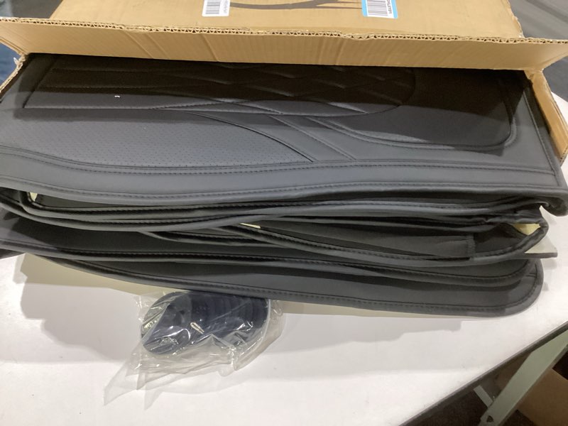 Condition photo showing Good Condition for welldo car seat covers full set, leather seat covers for cars, car seat protector waterproof, non-slip car interior covers full set universal automotive seat covers for most cars suvs, black black full set