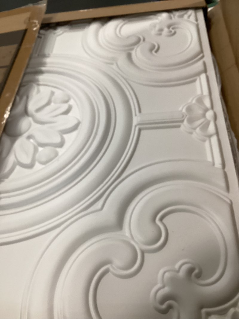Condition photo showing New/Like New for WOWSTAR 12-Pack 24"x24" Drop Ceiling Tiles, Waterproof Glue up Ceiling Panels, White