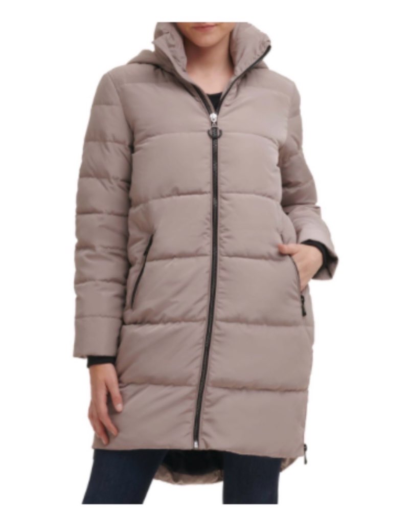 KARL LAGERFELD Water Resistant Puffer Jacket In Sand XS