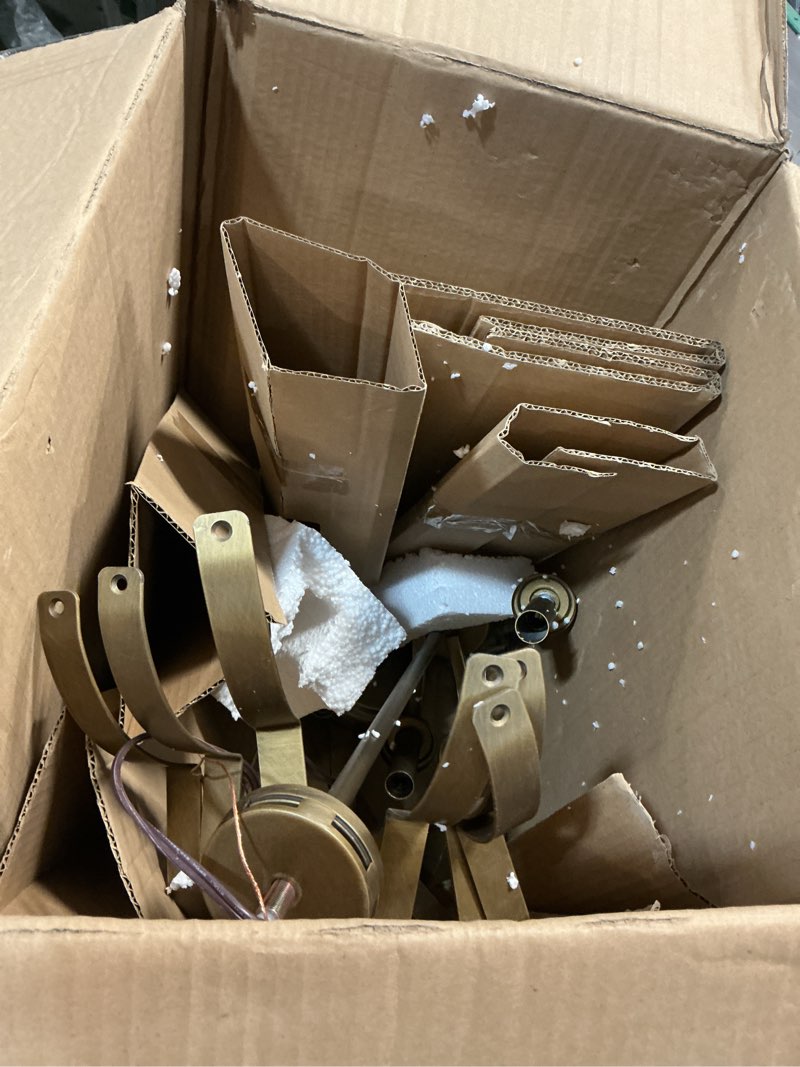 Condition photo showing As Is for Everly 19.75" 1-Light Bell Pendant with Clear Seeded Glass in Brushed Nickel, for Kitchen Island, Dining Nook, Bedroom, (19.75" x 13.75") 42046NBRCS Natural Brass 13.75" Seeded Glass