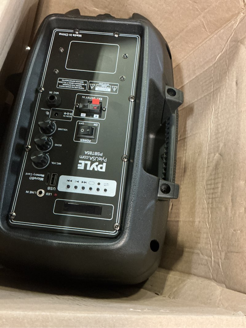 Condition photo showing Good Condition for pyle 800w portable bluetooth pa speaker - 8’’ subwoofer, led battery indicator lights w/ built-in rechargeable battery, mp3/usb/sd card reader, and uhf wireless microphone - pyle psbt85a,black 8 inch