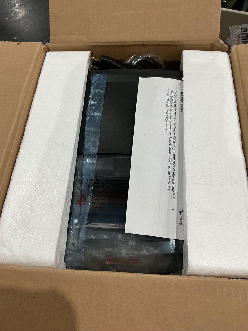 Condition photo showing Good Condition for nugget ice maker with handle, 40lbs/day countertop ice maker ready in 5 mins, soft sonic ice, auto-cleaning ice makers portable ice machine for home kitchen office party & large families