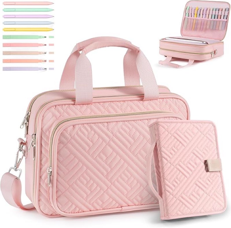 (Similar photo) crawing Bible Cover Case for Women, Bible Bag with Compartments, Bible Study Supplies with Shoulder 