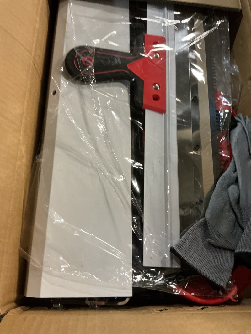 Condition photo showing Good Condition for self-leveling epoxy floor tool kit with 20" spiked roller, 22" epoxy squeegee, 9" bubble buster roller, extension poles, spiked shoes, and gloves for concrete coatings & paint applications 7